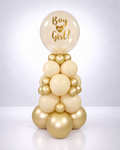 Elegant Gold & Ivory Gender Reveal Balloon Tower