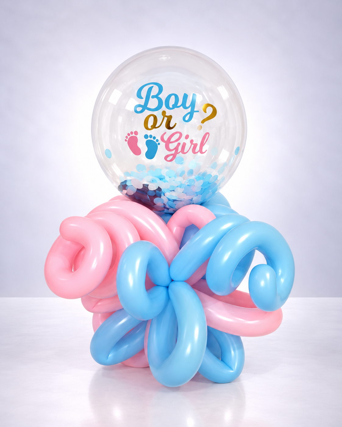 Boy or Girl Gender Reveal Balloon Stack