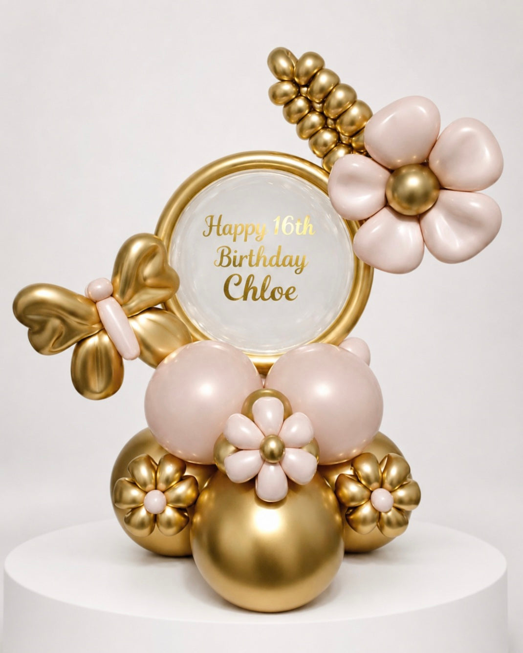Butterfly & Flower Birthday Balloon Stack