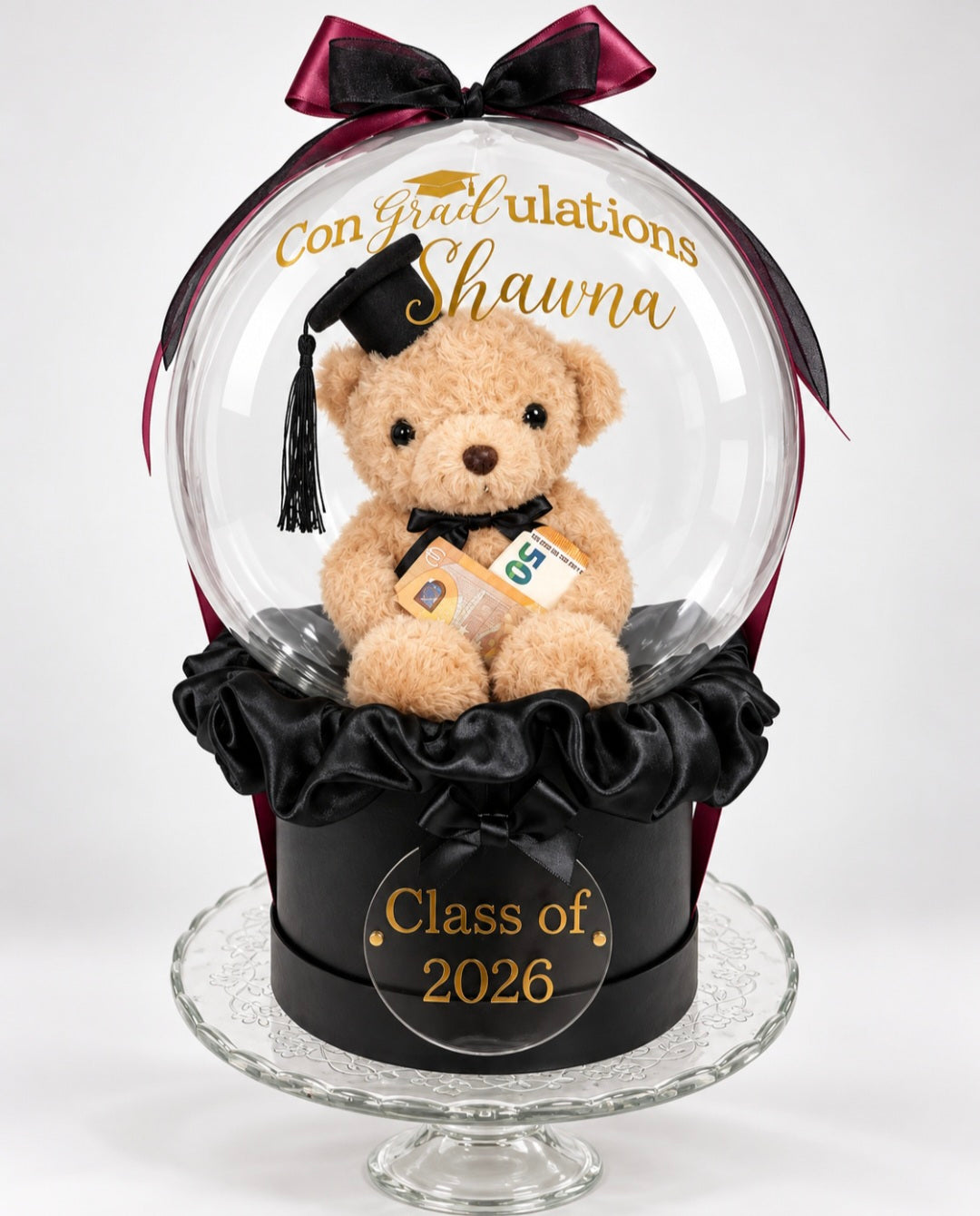 Personalised Graduation Teddy Balloon Gift