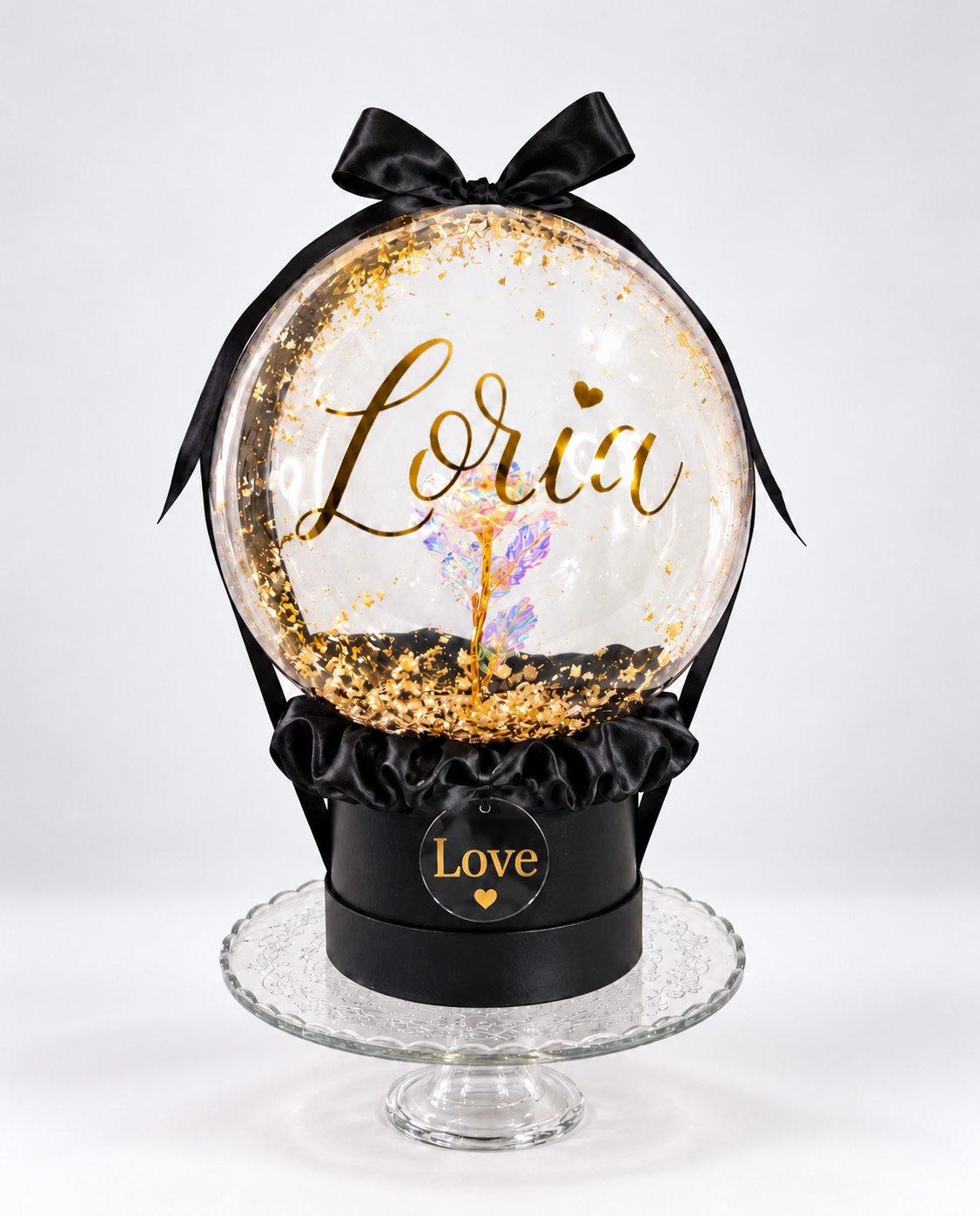 Personalised Rose Bubble Balloon Gift