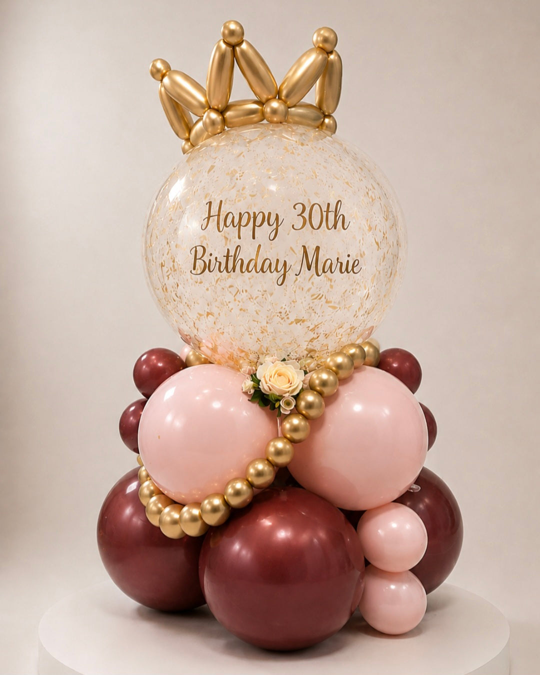 Crown Birthday Balloon Stack