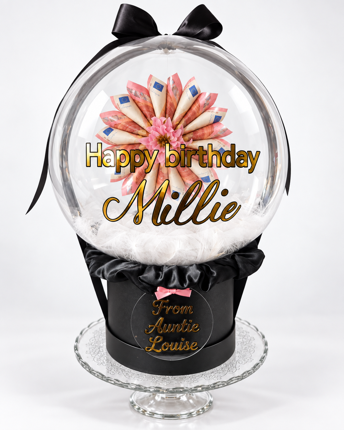 Black Luxury Money Flower Balloon